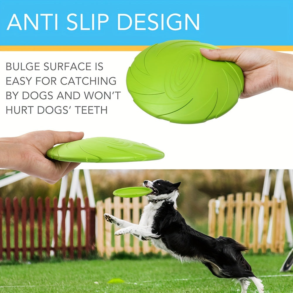 Natural Rubber Dog Flying Disc 2-Pack – 7" Durable Floating Frisbee for Fetch, Water Play & Beach – Doubles as Water Bowl, Safe for All Dogs