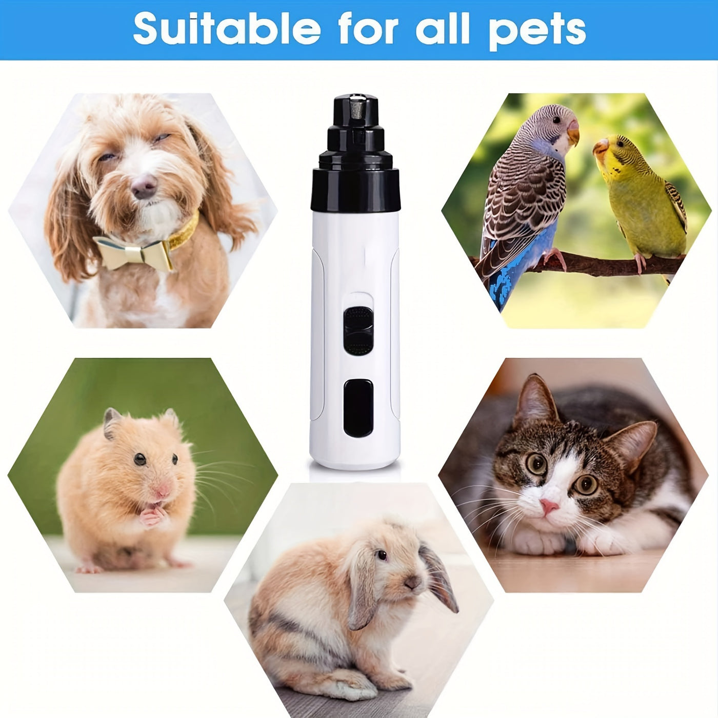 Electric Dog Nail Grinder Quiet & Painless – Silent Pet Nail Trimmer for Dogs & Cats, Upgraded LED Screen Long Battery Life | Smooth Paws Grooming Tool