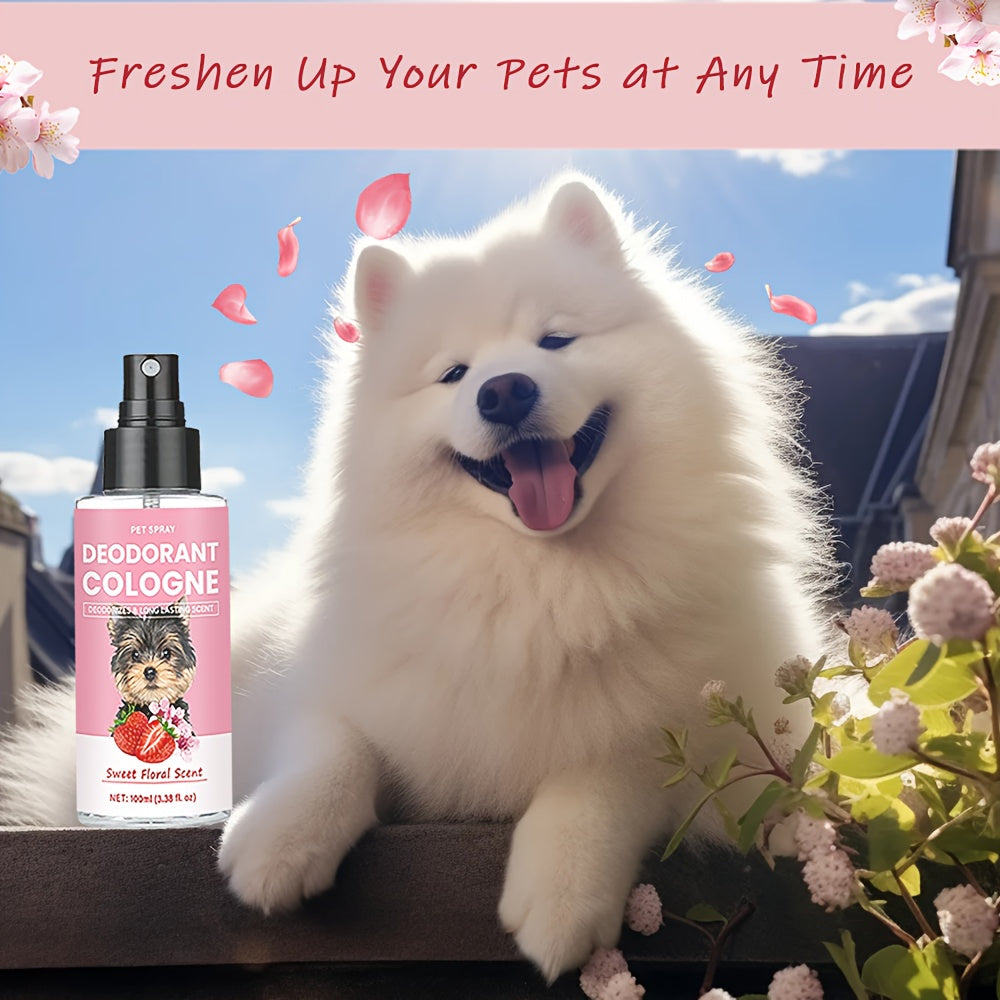 Pet Cologne & Dog Deodorant Spray – Sweet Floral Scent with Vanilla Raspberry Neroli & White Peony, 4.2oz Grooming Fragrance for All Breed Sizes