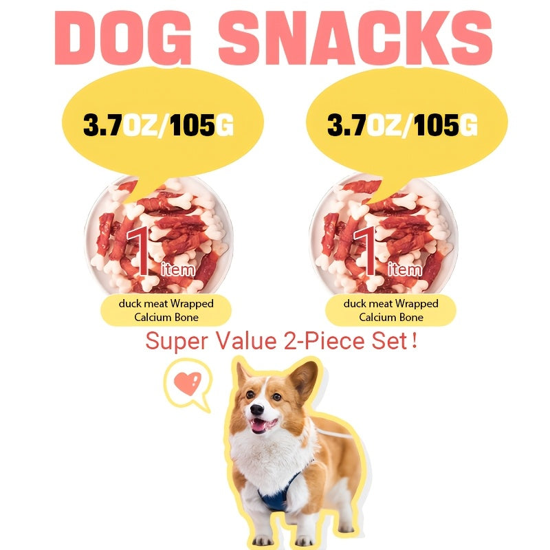 Hypoallergenic Dog Treats – Chicken & Duck Wrapped Bone Biscuits, Grain-Free, High Protein Low Fat, Easy-Digest Biscuit Core for Small Medium Large Dogs