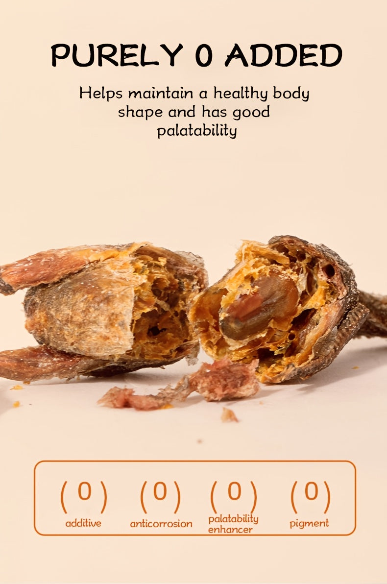 Freeze Dried Whole Quail Cat Treats Single Ingredient High-Protein Crunchy Raw Style Snack for Cats Dogs Kittens Training Reward Daily Feeding