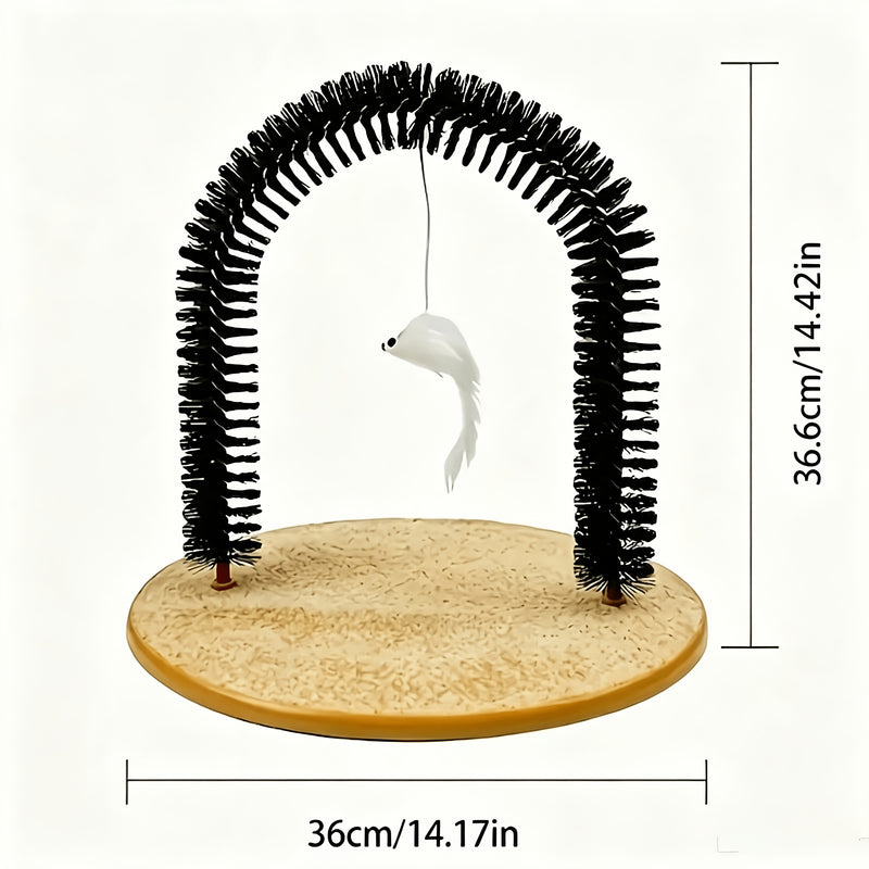 Cat Arch Self-Grooming Massage Toy – Interactive Scratch & Grooming Brush for Kittens & Cats, Multi-Function Groomer, Scratcher & Massager Cats Can't Resist
