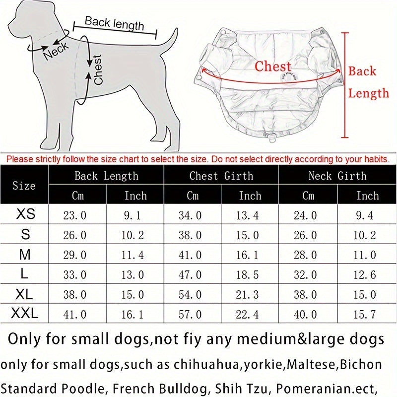 Dog Winter Coat Puppy Puffer Jacket – Windproof Warm Padded Hoodie Vest for Small Dogs, Lightweight Snow Coat for Chihuahua, Poodle & Yorkshire, Cute Outdoor Dog Apparel