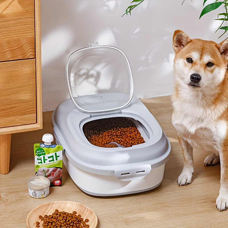 Pet Food Storage Container with Wheels - Large Capacity Airtight Dog Cat Dry Food Bin, Moisture & Insect Resistant, Foldable with Measuring Cup, Green Off-White Pink