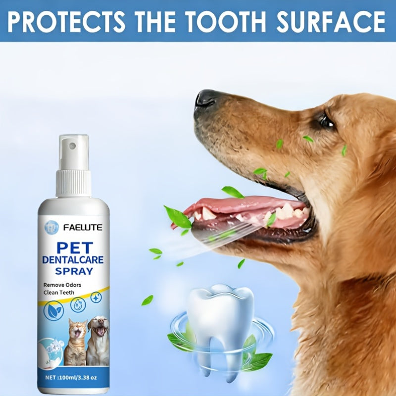 Pet Oral Spray for Cats and Dogs – Plant-Based Breath Freshener and Teeth Cleaner Plaque Reducer Dual-Purpose