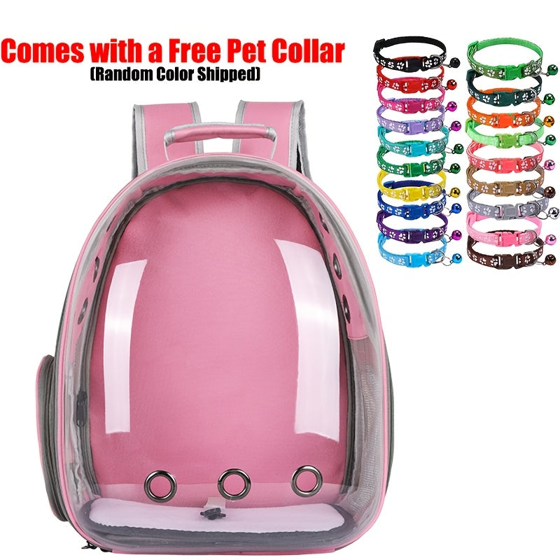 Cat Backpack Transparent Space Capsule – Portable Breathable Pet Carrier Bag for Cats & Small Dogs, Airline-Style Travel Bag for Going Out, Bonus Pet Accessories Included