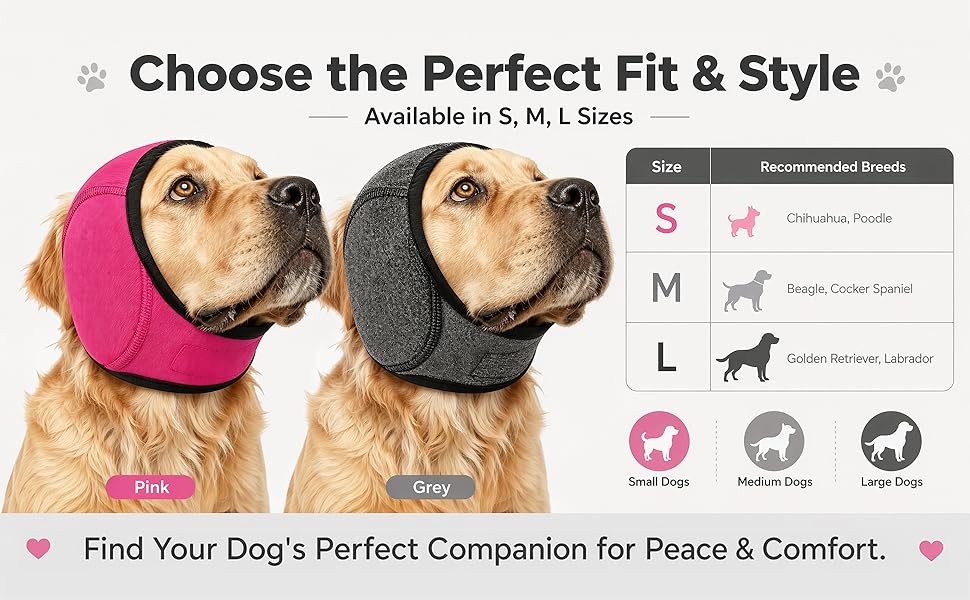 Dog Calming Hoodie with Noise Cancelling Ear Wrap – Anxiety Relief for Thunder Fireworks Grooming Bathing Small Medium Large