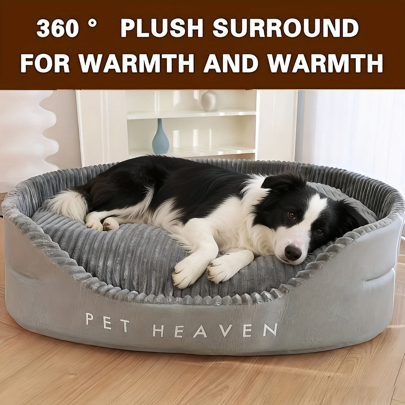 Washable Dog Bed for Medium & Large Dogs – Deluxe Double-Sided, High & Low Sides, All-Season Detachable Mat