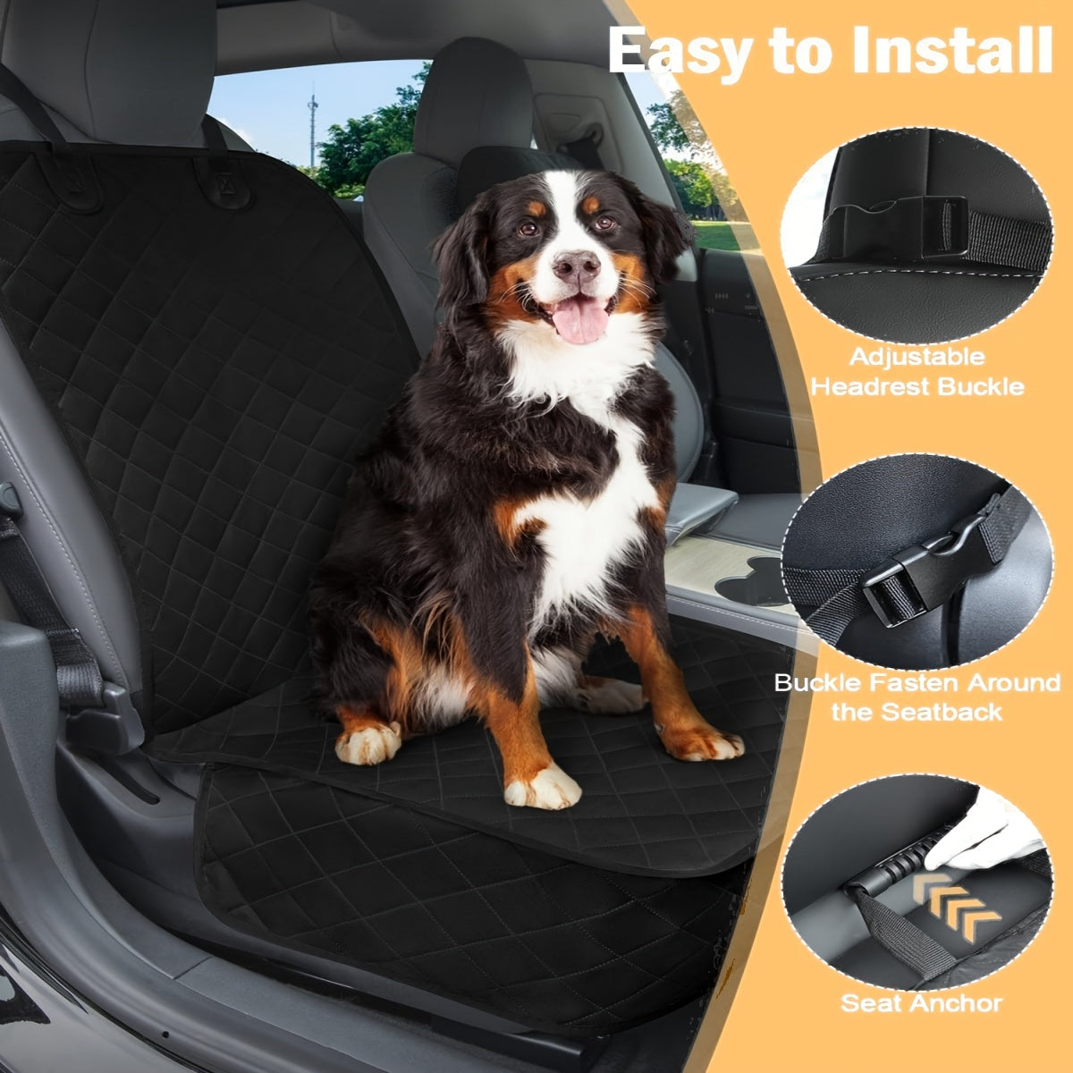 Waterproof Dog Front Seat Cover 2 Pack – Anti-Slip Anti-Scratch Pet Car Seat Protection Pad for Sedans, Trucks & SUVs