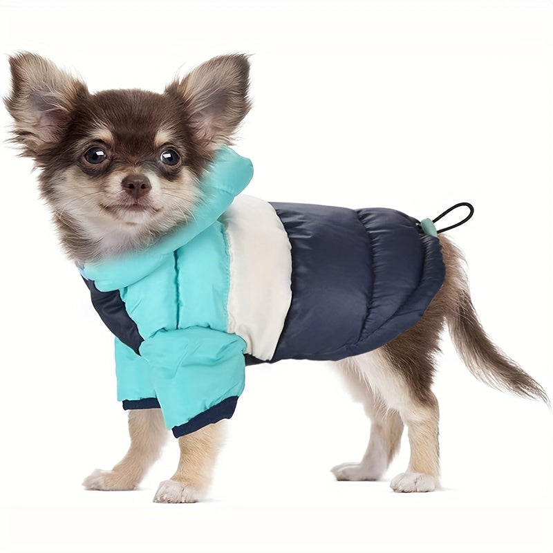 Dog Winter Coat Puppy Puffer Jacket – Windproof Warm Padded Hoodie Vest for Small Dogs, Lightweight Snow Coat for Chihuahua, Poodle & Yorkshire, Cute Outdoor Dog Apparel