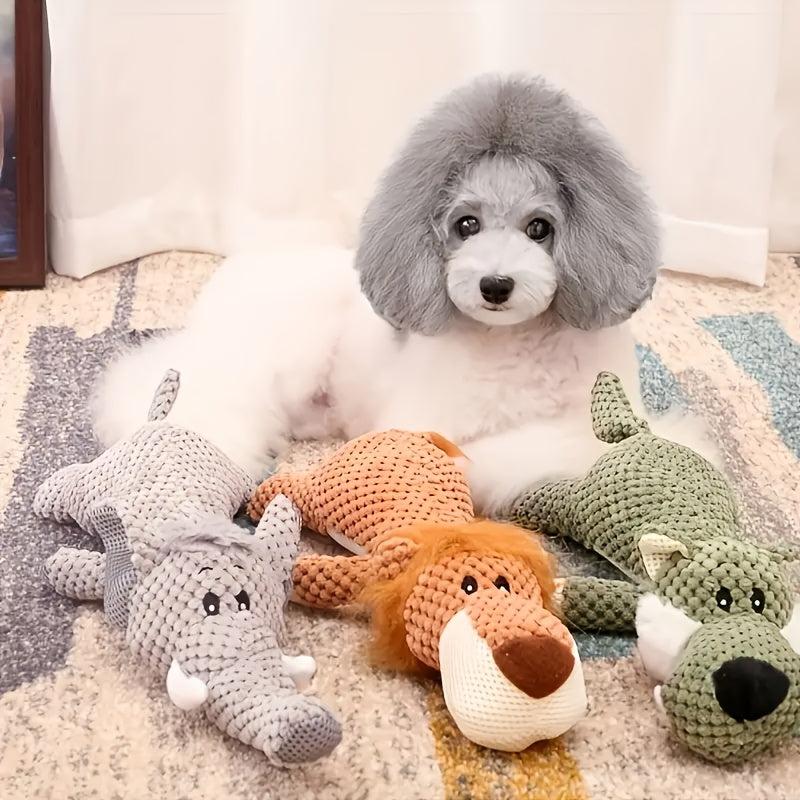 6-Piece Squeaky Plush Dog Toy Set – Cute Animal Shape Chew Toys for Small & Medium Dogs, Interactive Teething & Teeth Cleaning Toys, Anxiety Relief Pet Toy Bundle