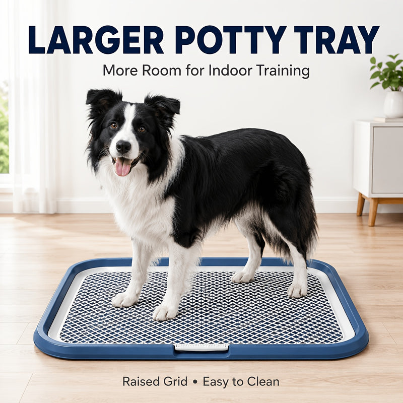 Dog Potty Tray with Removable Grating Leak-Proof Indoor Dog Toilet Pee Pad Holder for Puppy Training Apartments Small Dogs Washable Reusable