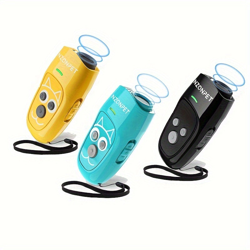 Ultrasonic Anti Barking Device 3-in-1 – Dog Bark Control & Training Tool with 3 Frequency Modes, 16.4Ft Range, Rechargeable LED Light & Wrist Strap | Green, Ginger, Black