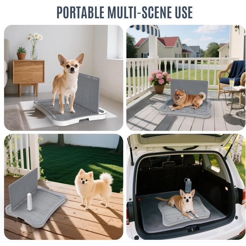 Indoor Dog Potty Tray 20x15 Inch Anti-Splash Hollow Mesh Non-Slip Easy Clean Puppy Training Toilet for Small Medium Dogs