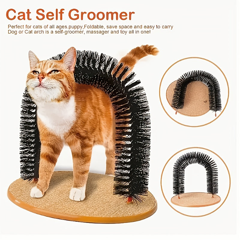 Cat Arch Self-Grooming Massage Toy – Interactive Scratch & Grooming Brush for Kittens & Cats, Multi-Function Groomer, Scratcher & Massager Cats Can't Resist