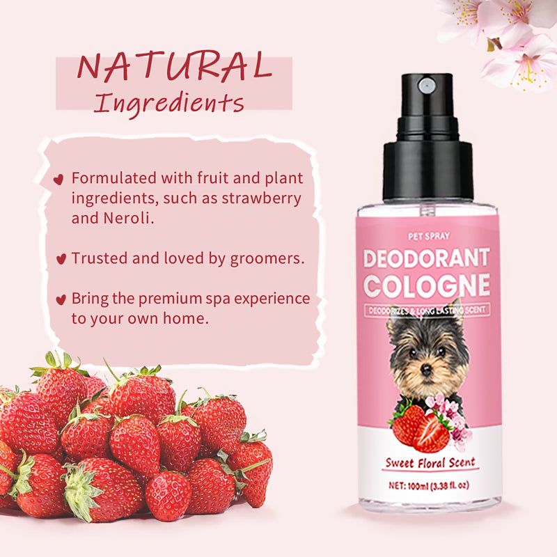 Pet Cologne & Dog Deodorant Spray – Sweet Floral Scent with Vanilla Raspberry Neroli & White Peony, 4.2oz Grooming Fragrance for All Breed Sizes
