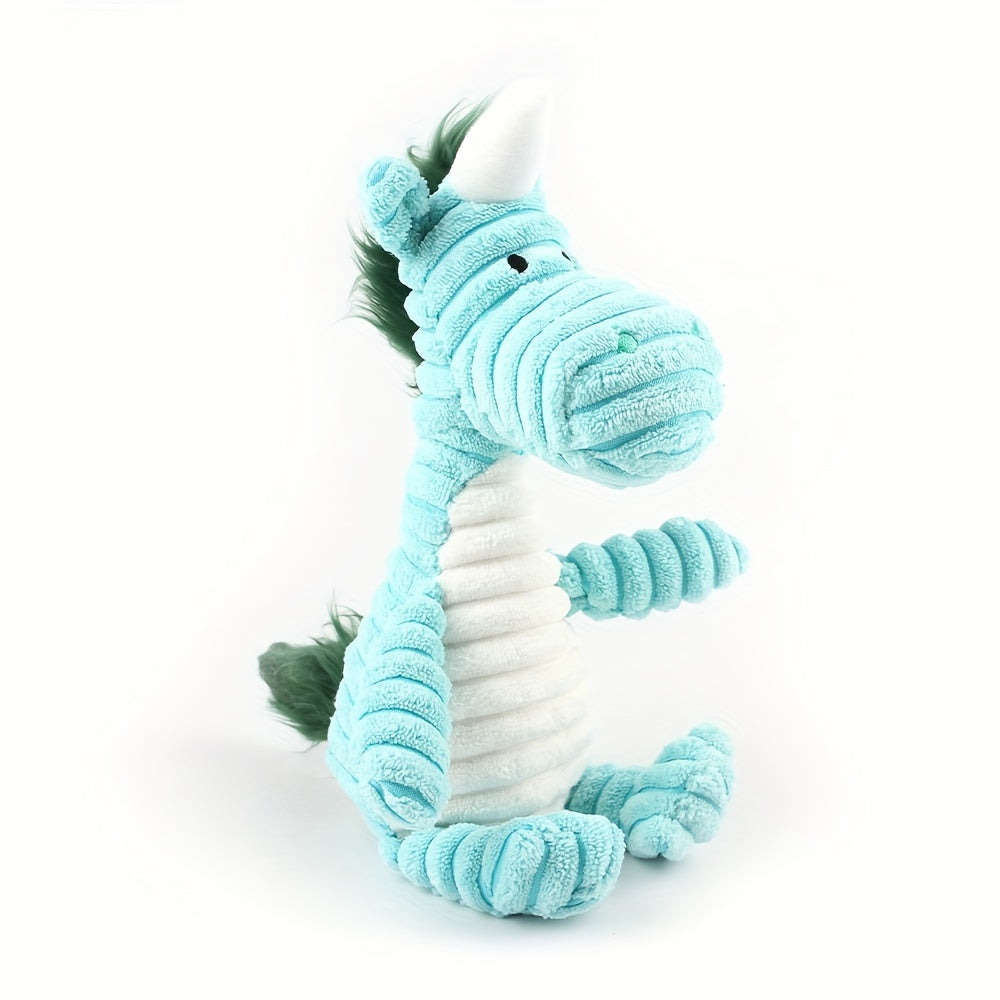 Squeaky Plush Animal Dog Toy – Cute Character Chew Toy for Small & Medium Dogs, Boredom Relief Stuffed Pet Toy, Elephant Pig Raccoon Donkey Pony Reindeer Lamb Styles