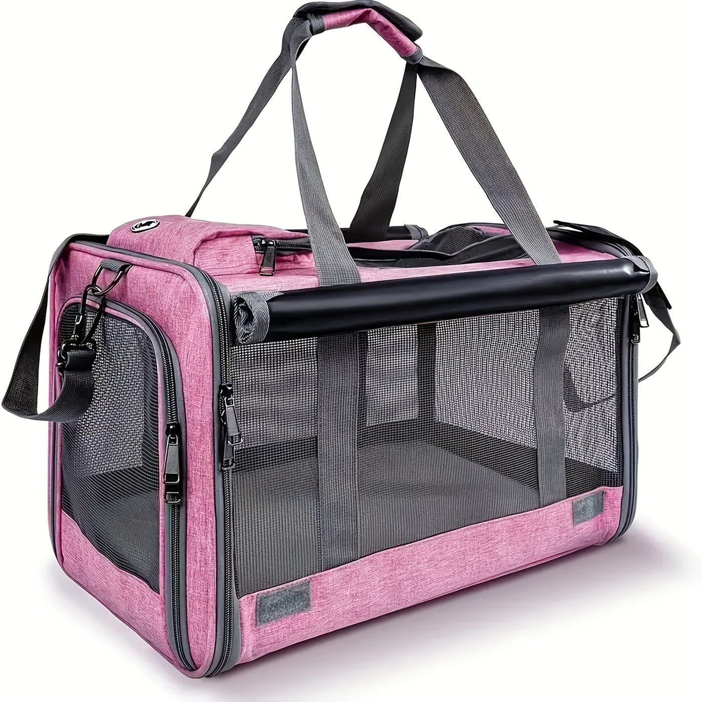 Airline Approved Soft-Sided Pet Carrier for Medium Cats & Small Dogs – Breathable Collapsible Oxford Travel Bag with Zipper, Optional Combo with Collar & Tether
