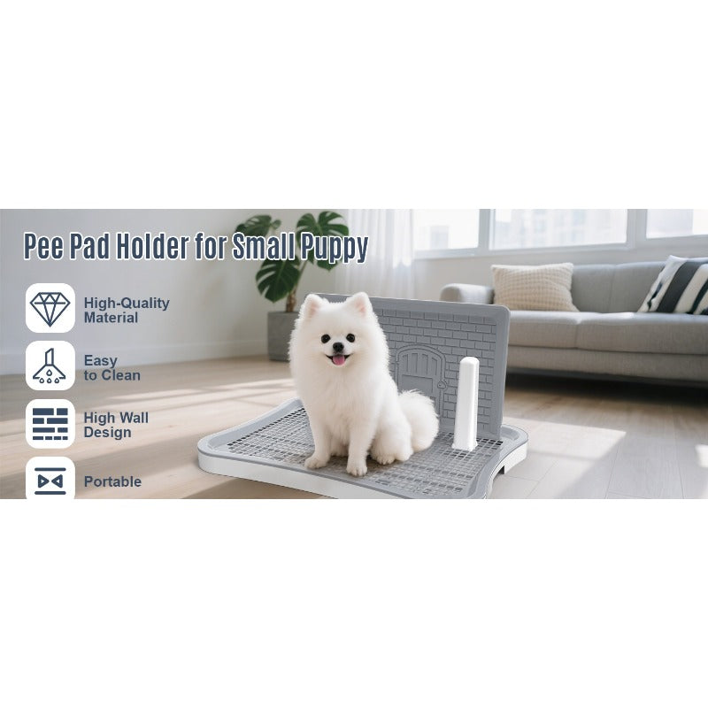 Indoor Dog Potty Tray 20x15 Inch Anti-Splash Hollow Mesh Non-Slip Easy Clean Puppy Training Toilet for Small Medium Dogs