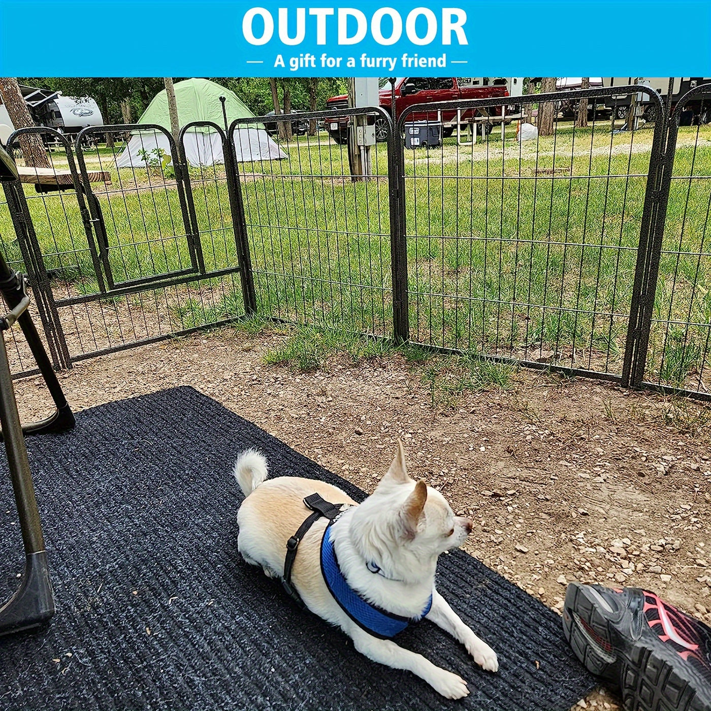 Heavy Duty Metal Dog Playpen with 8 & 16 Panels - Portable Outdoor Exercise Fence Pen for Small Medium Large Dogs, RV Camping Backyard