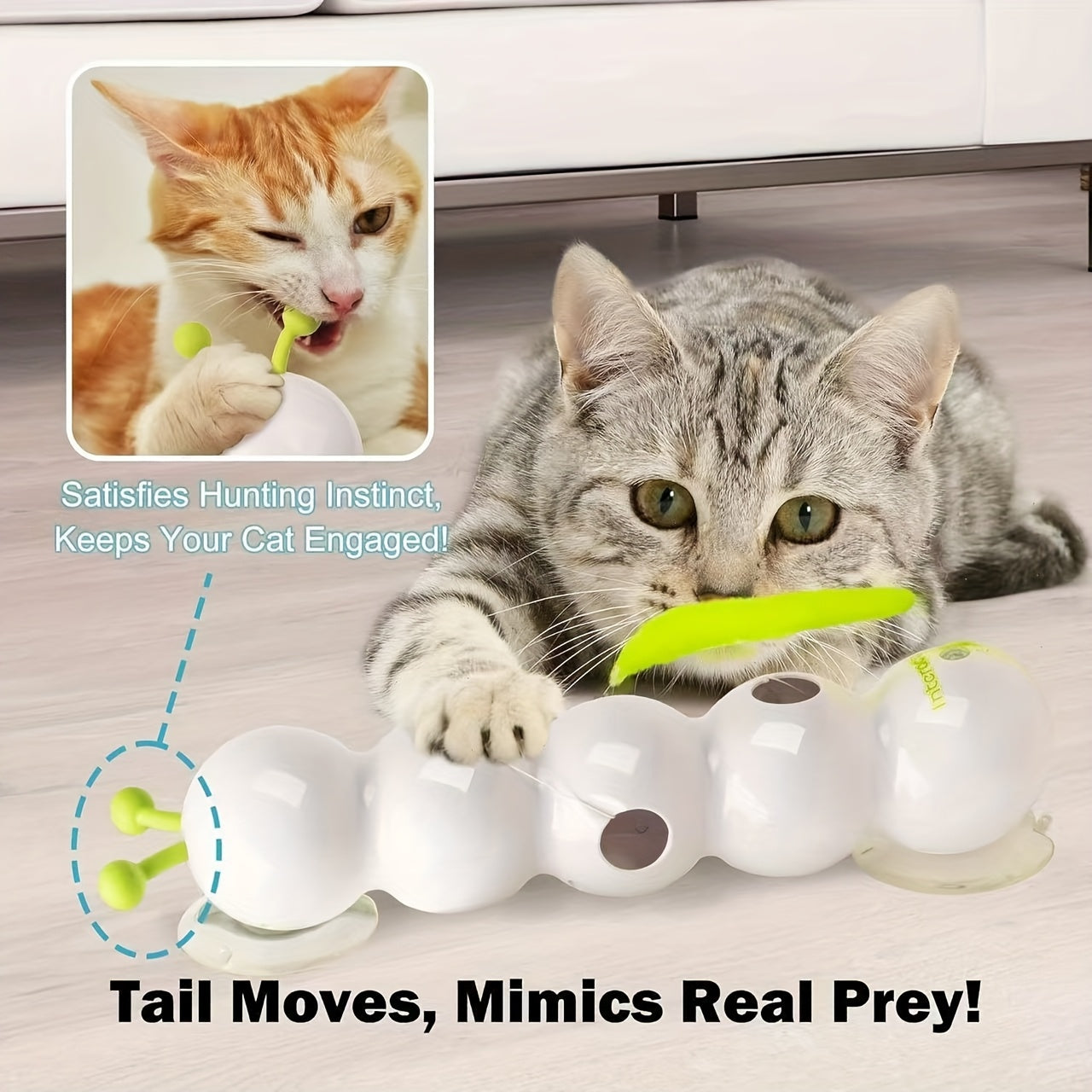 Automatic Caterpillar Cat Teaser Toy – Hands-Free Interactive Electric Cat Toy for Indoor Cats, Self-Moving Chase & Exercise Toy for Kittens & Adults