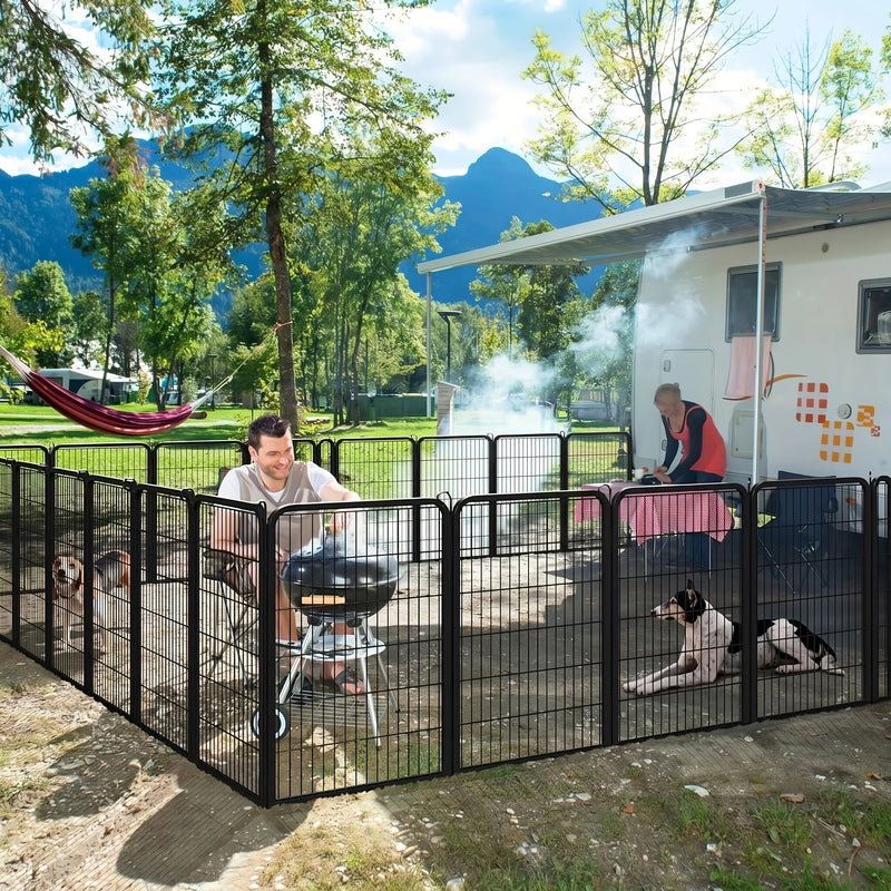 Dog Playpen 8 & 16 Panels Heavy Duty – Portable Indoor Outdoor Pet Exercise Pen for Large Medium Small Dogs, Puppy, Rabbit – Foldable Yard Camping Fence