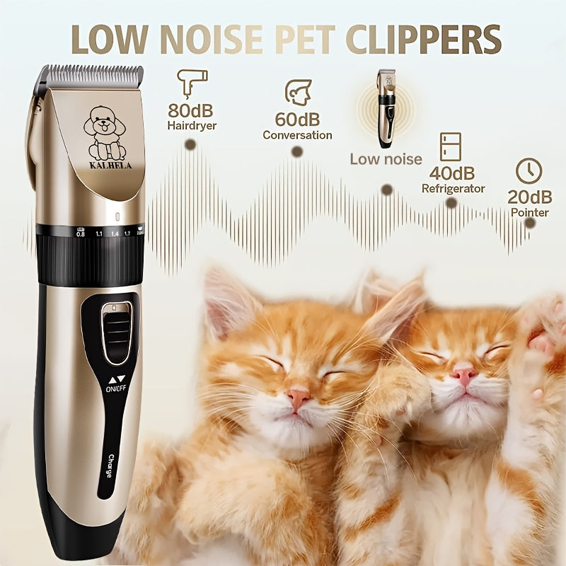 Professional Dog Grooming Kit – USB Rechargeable Electric Clippers with Ceramic Blades, Brush & Comb Set for Dogs & Cats, Multiple Colors & Beauty Sets
