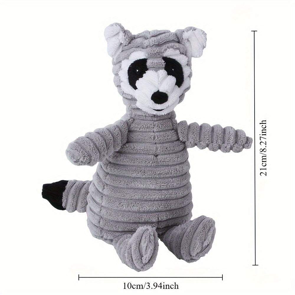 Squeaky Plush Animal Dog Toy – Cute Character Chew Toy for Small & Medium Dogs, Boredom Relief Stuffed Pet Toy, Elephant Pig Raccoon Donkey Pony Reindeer Lamb Styles