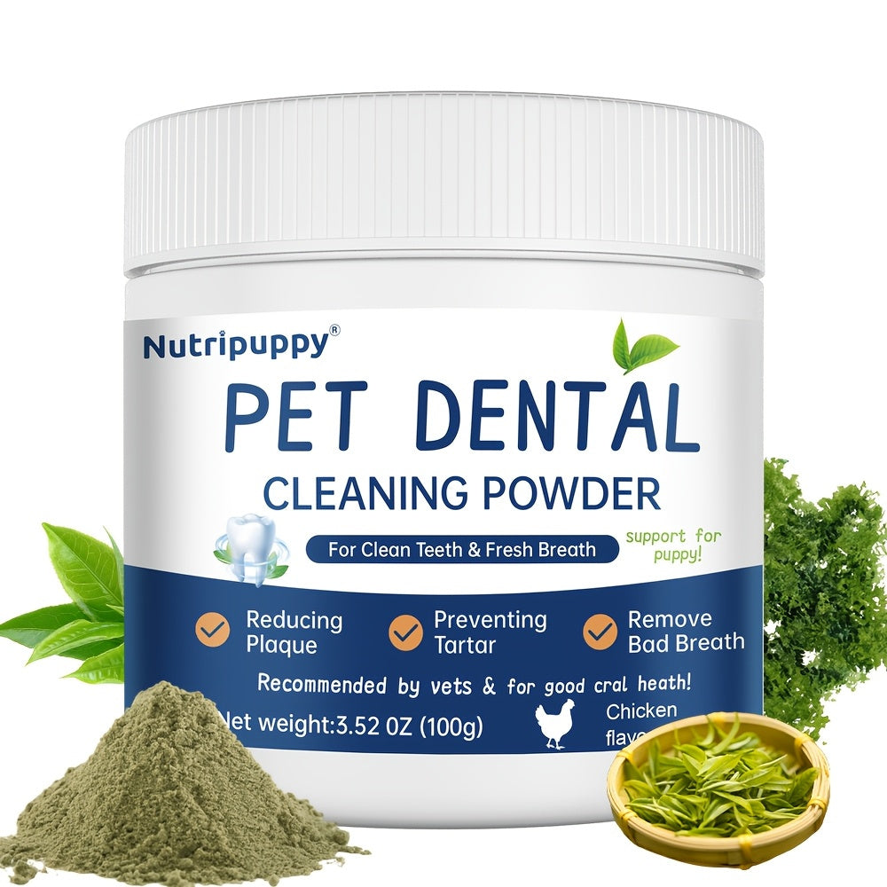 Pet Dental Powder for Dogs and Cats 100g – Plaque Off Tooth Cleaning Powder and Bad Breath Remover