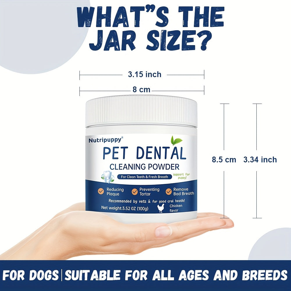 Pet Dental Powder for Dogs and Cats 100g – Plaque Off Tooth Cleaning Powder and Bad Breath Remover