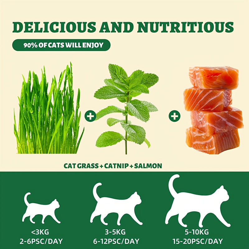 Fish-Shaped Cat Treats Grain-Free Hairball Control Cleans Teeth Boosts Energy Natural Ingredients Cat Snack 150g 5.29oz