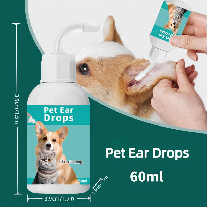 Dog & Cat Ear Cleansing Drops – Gentle Non-Irritating Formula for Ear Infections, Earwax Removal & Odor Control, 4oz Pet Ear Care Solution, 1/2/4 Pack