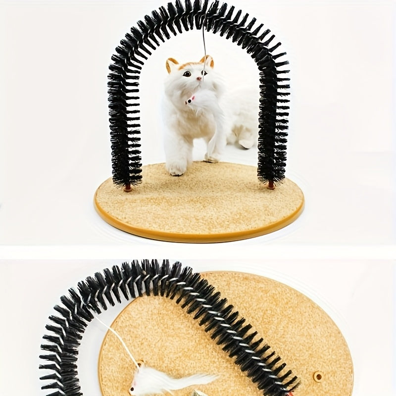 Cat Arch Self-Grooming Massage Toy – Interactive Scratch & Grooming Brush for Kittens & Cats, Multi-Function Groomer, Scratcher & Massager Cats Can't Resist