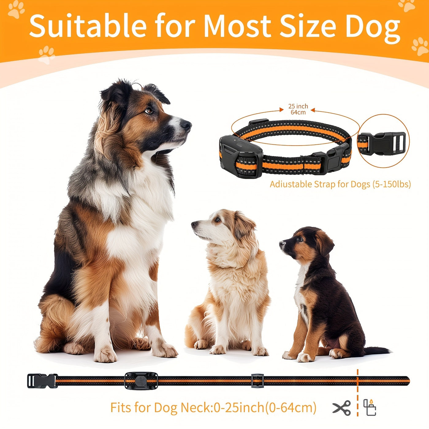 Dog Training Collar with Remote - Rechargeable E-Collar with Beep Vibration Shock Modes, Waterproof, Long Range Control for Small Medium Large Dogs, Safe Obedience Training Tool