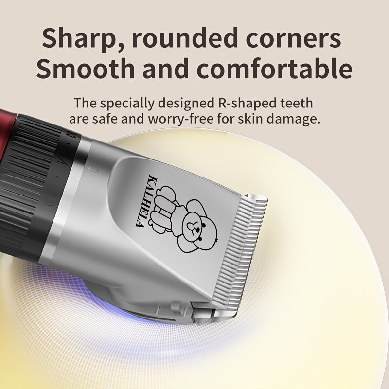 Rechargeable Pet Grooming Clippers with LED Display – Low Noise Cordless Dog & Cat Hair Trimmer, Detachable Blades, 4 Guide Combs, USB Charging