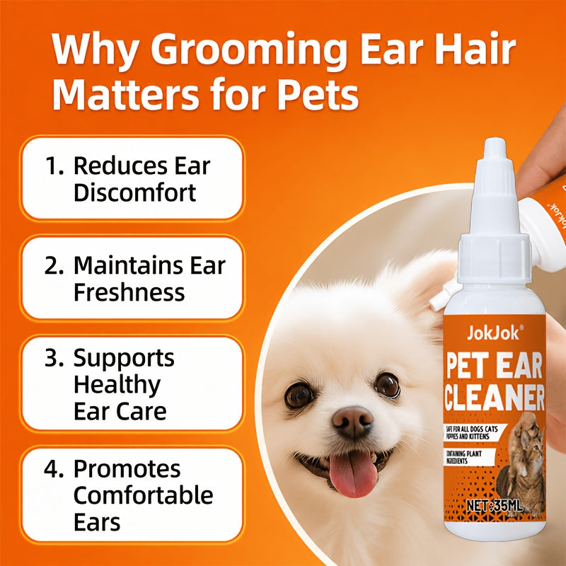 Pet Ear Cleaning Solution for Dogs & Cats – Gentle Ear Wash Liquid, Removes Earwax & Debris, Maintains Ear Hygiene, Safe for Multi-Pet Households