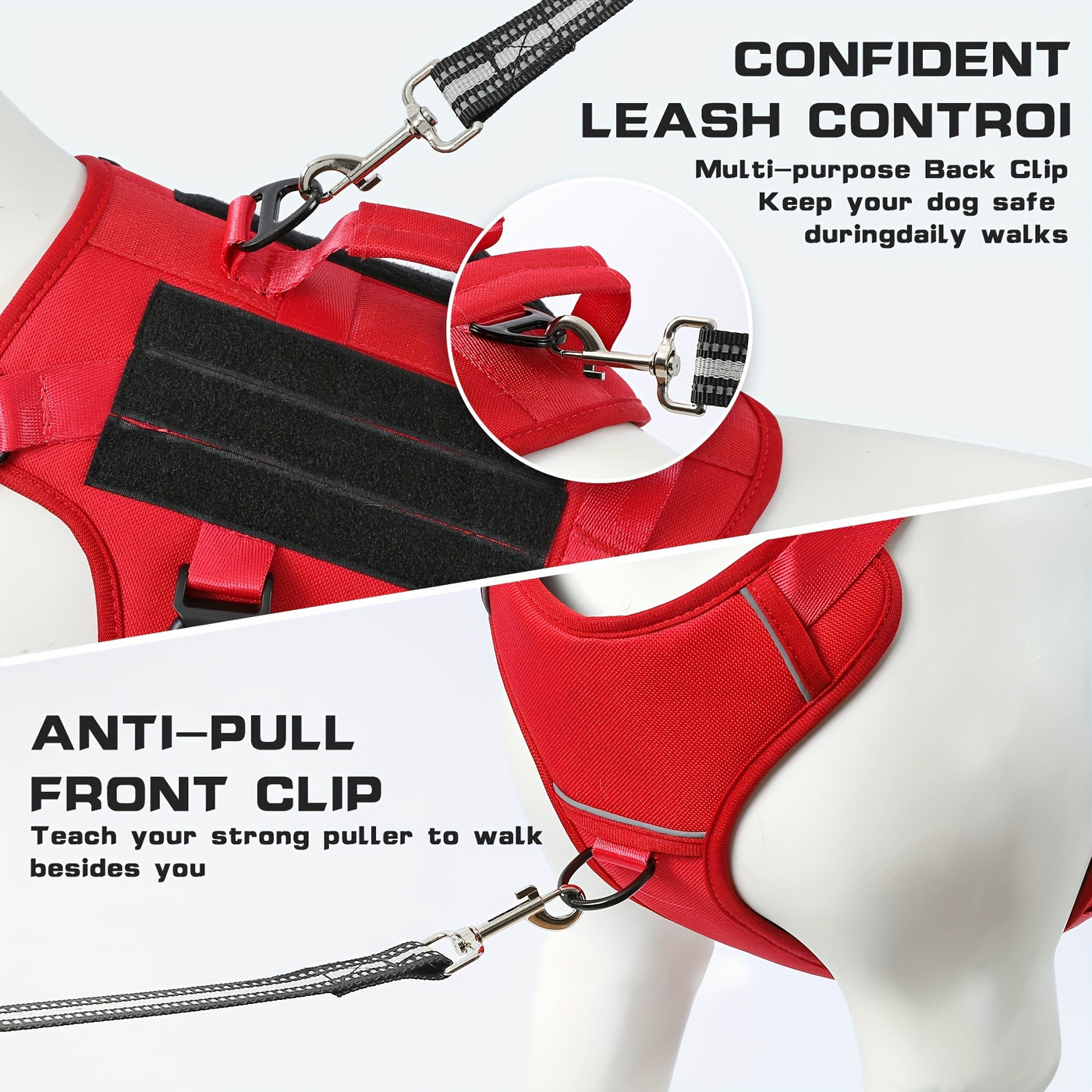No-Pull Dog Harness Escape Proof Soft Padded Full Body Vest with Lift Handle & Leash Clip – Reflective Adjustable Pet Harness for Large Dogs Walking Hiking Training