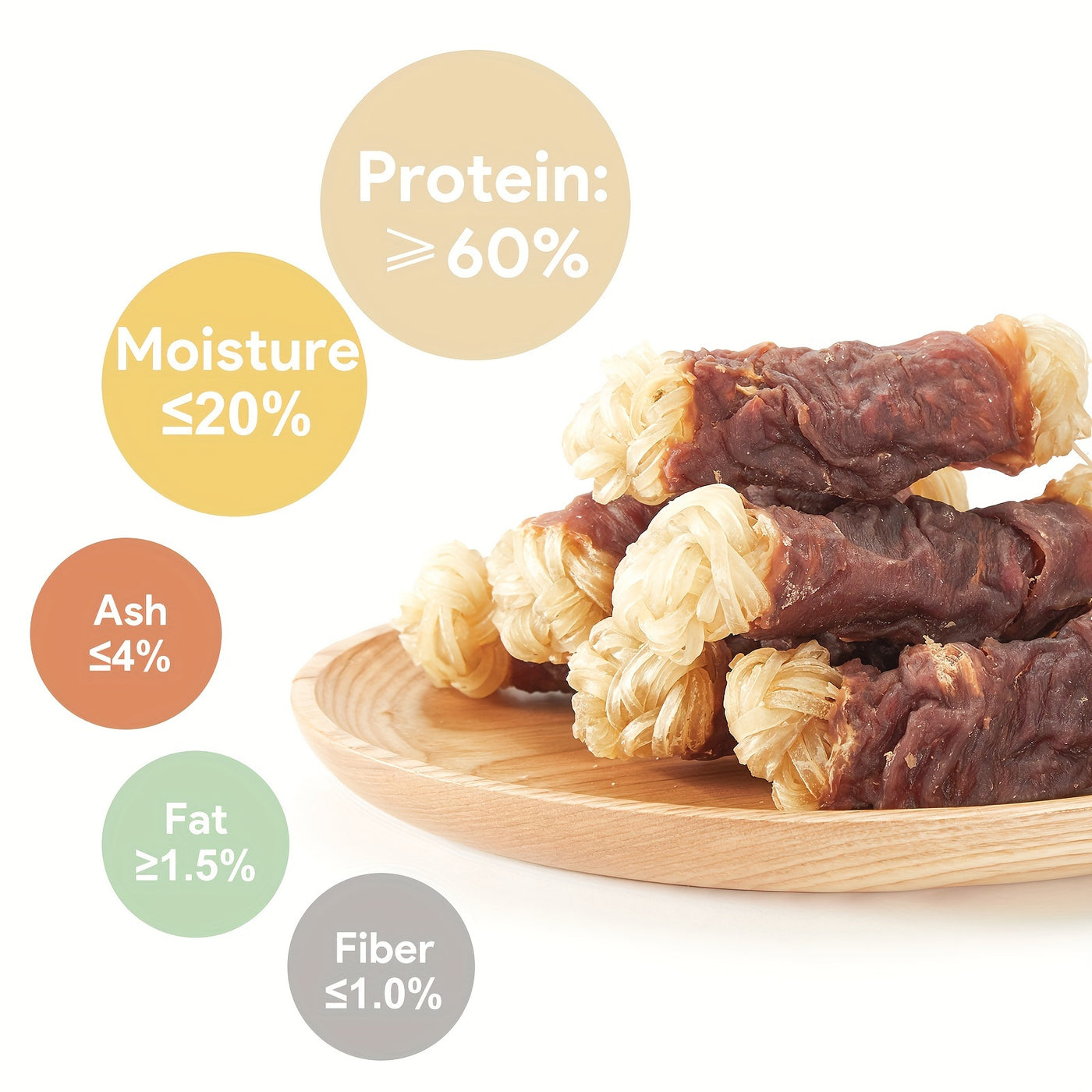 Beef Tendon Dog Chews Duck Wrapped Long Lasting Knotted Bones High-Protein Natural Dog Treat with Glucosamine for Hip & Joint Support