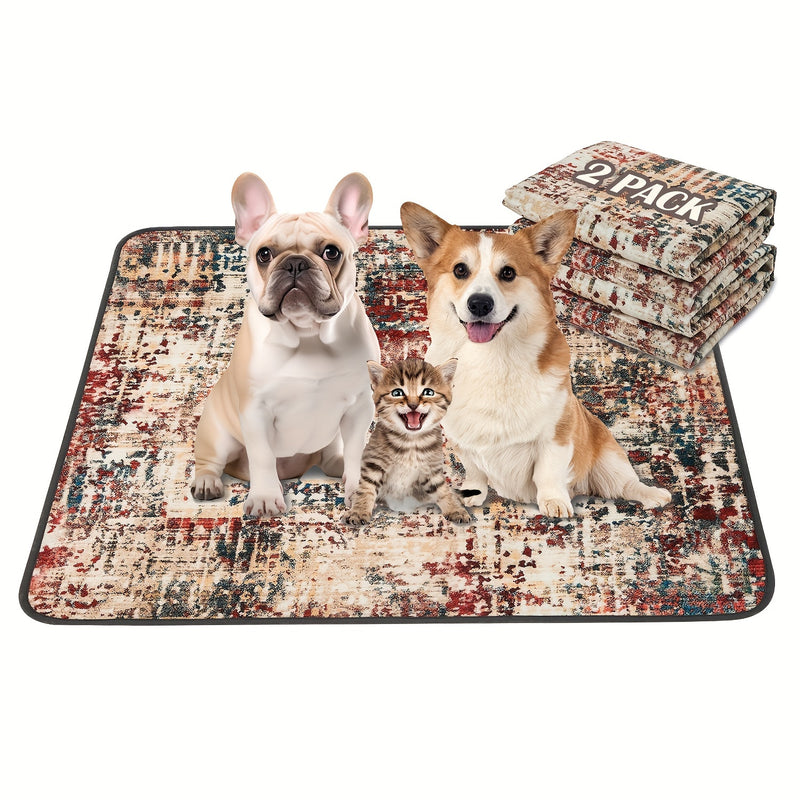 Washable Pee Pads for Dogs 2-Pack Reusable Puppy Training Pads 36x41 Inch Super Absorbent Leakproof Non-Slip Potty Pads for Floor Crate and Couch – Tie Dye Whelping Mat