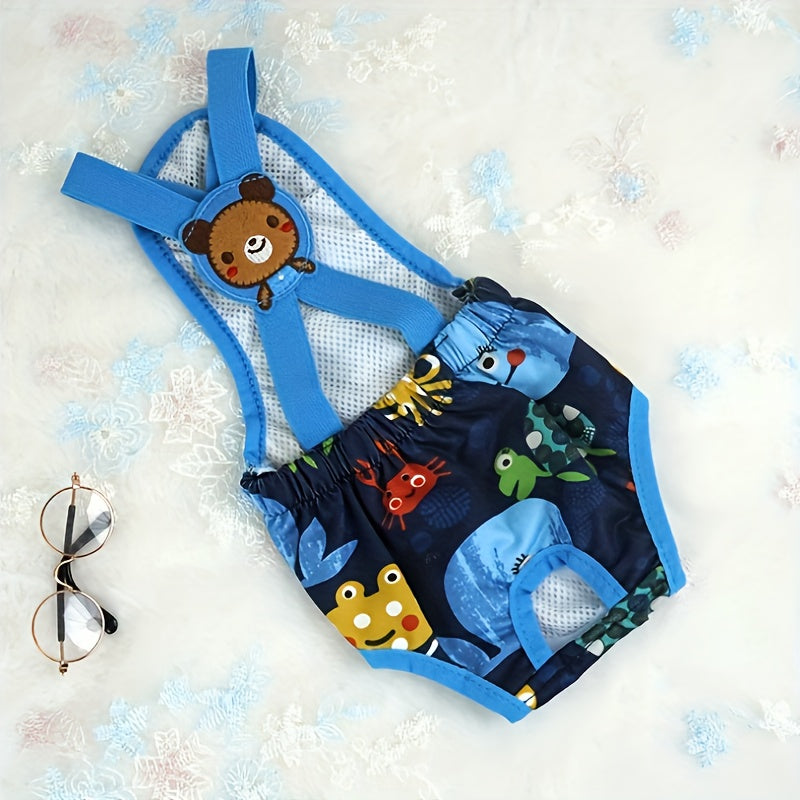 Washable Dog Diaper Bodysuit Adjustable Strap Reusable Puppy Hygiene Pants Adorable Pet Underwear for Dogs