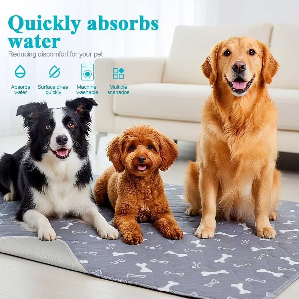 Reusable Washable Dog Pee Pads Upgraded Leak-Proof Odor-Proof Non-Slip Durable Puppy Training Pads Multiple Sizes for Home Travel Easy to Clean