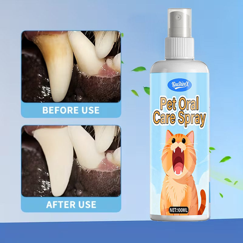 Pet Mouth Spray & Dental Rinse for Dogs & Cats – Antibacterial Teeth Cleaning, Deodorizing Mouthwash, Eliminates Bad Breath & Odor, 100ml Universal Formula
