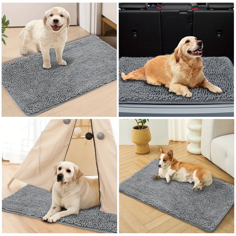 Dog Door Mat for Muddy Paws 2-Pack Absorbent Non-Slip Machine Washable Microfiber Mud Mat - Quick Dry Entry Rug for Dogs Indoor Floor 24x17 & 32x20 Inch