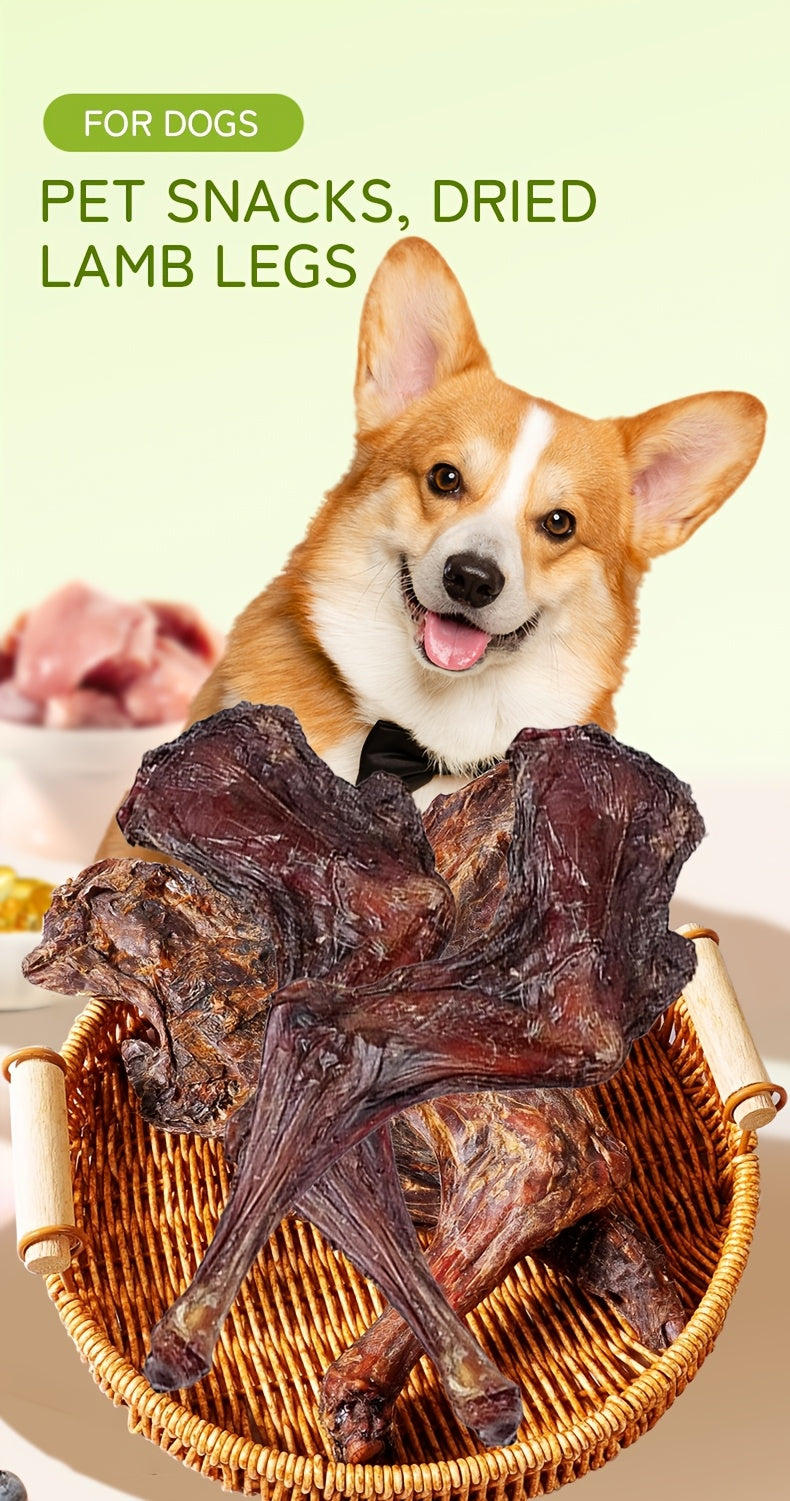 Dried Lamb Leg for Dogs Whole Bone Long Lasting Natural Chew High-Protein Single Ingredient Dog Treat Gift 100g 3.5oz