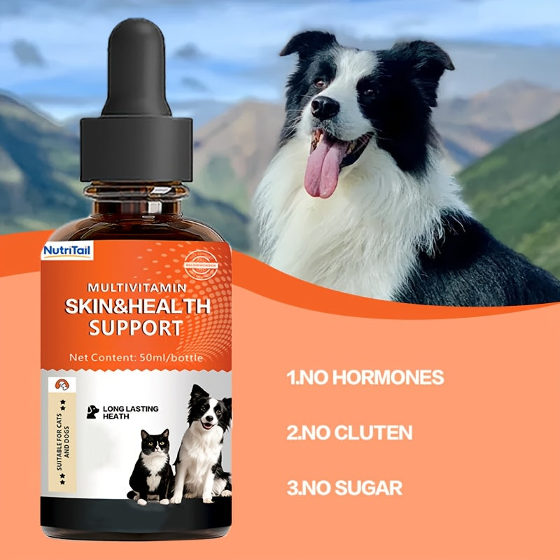 Multivitamin Oral Liquid for Cats and Dogs 50ml – Skin & Hair Health Daily Supplement, Rich in Multiple Vitamins