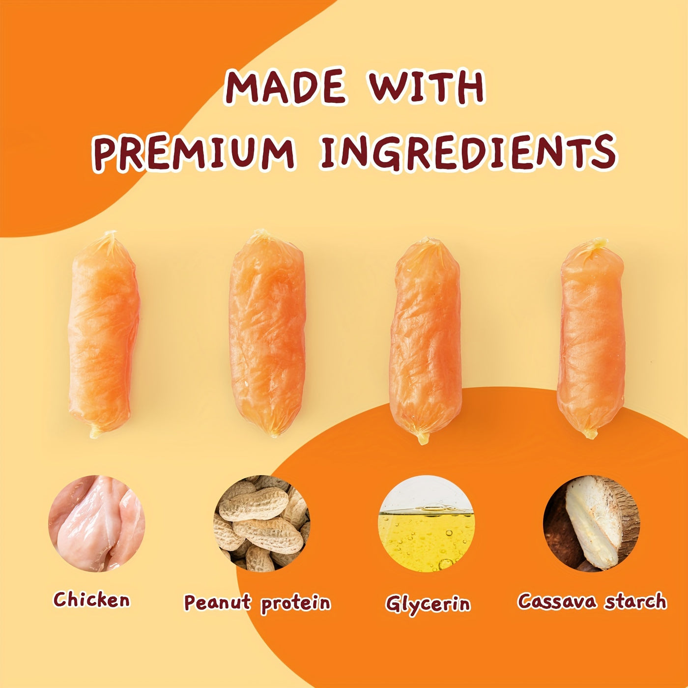Chicken Jerky Sausage Dog Treats Slow Roasted Chewy Training Snack High-Protein Natural Reward for Medium Large Dogs 21oz 31oz