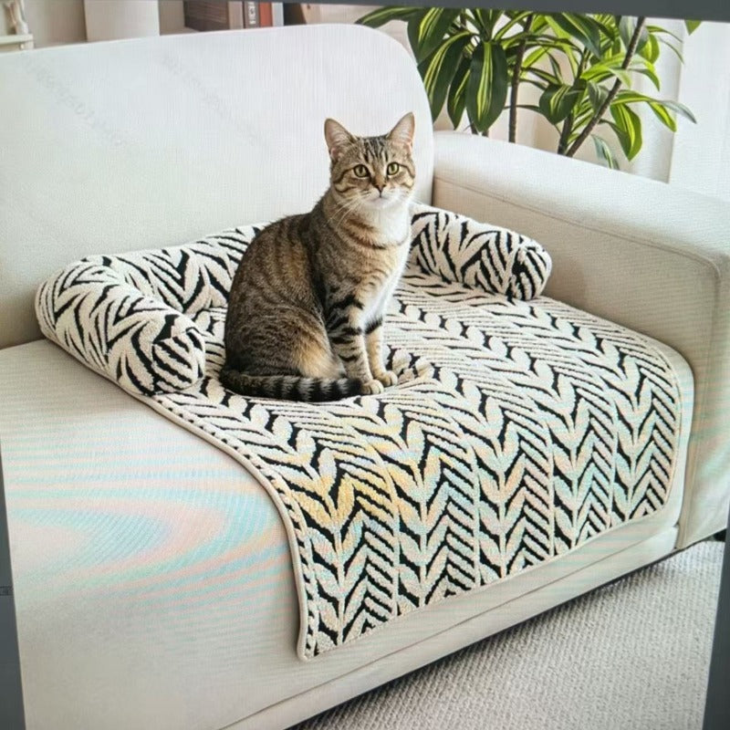 Soft Plush Pet Sofa Mattress Pillow Pad for Dogs and Cats – Non-Slip Washable Warm Pet Bed Mat for Couch Bedroom Car Cage Balcony and Bay Window
