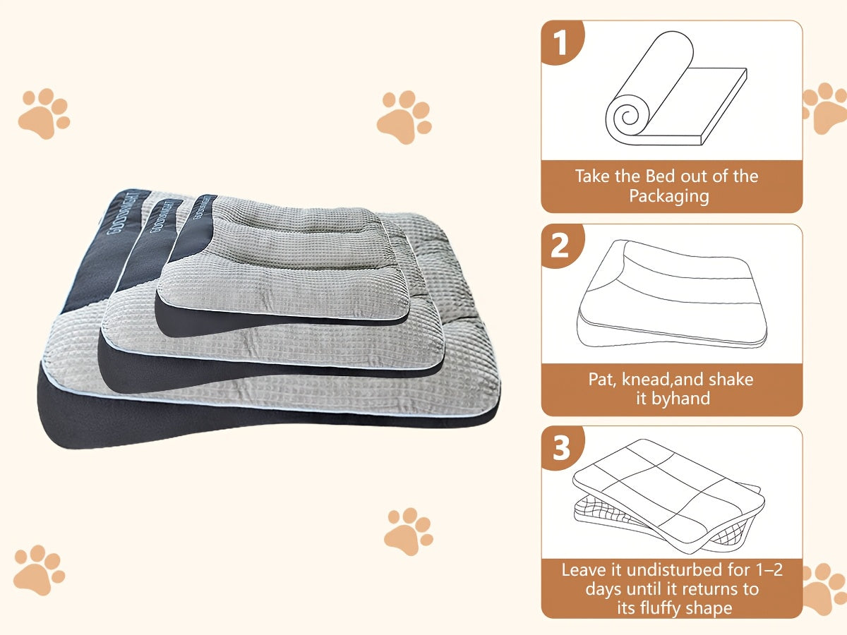 Extra Thick Non-Slip Dog Bed Mat Sofa for Medium Large Dogs & Cats - Plaid All-Season Stuffed Pet Sofa Bed Soft Polyester Filling, XL 2XL 3XL, Includes Toy Balls, Perfect for Golden Retrievers