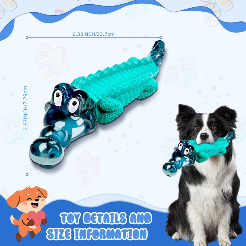 Indestructible Dog Chew Toy for Aggressive Chewers – Crocodile Shape Milk Flavor, Dental Cleaning, Large Medium Dogs 20-100 lbs, Durable Tough Chew