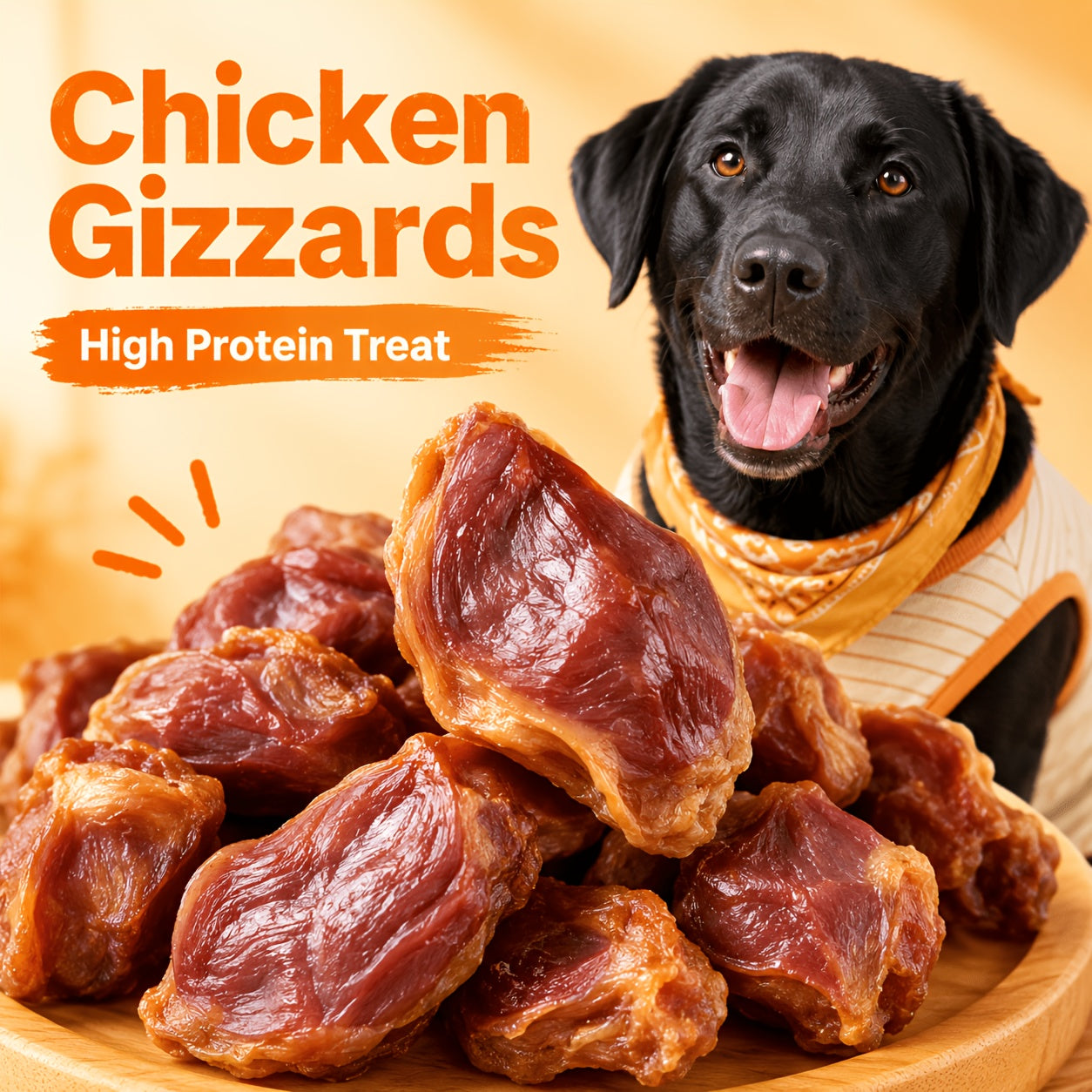 Chicken Gizzard Jerky Dog Treats – Chewy Sliced Chicken Snacks for Training, Travel & Everyday Rewards, High Protein Natural Dog Treats for All Breeds